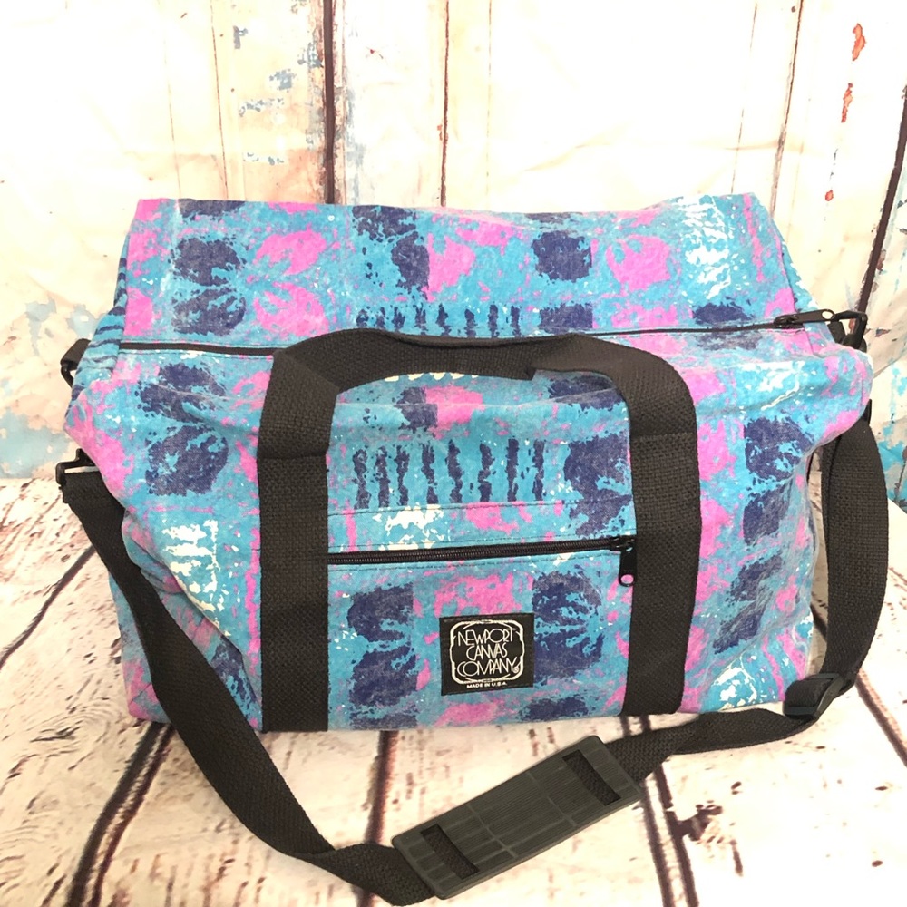 🛑Sold🛑Newport Canvas Company Duffle Bag Large Over Size Travel Bag Tie Dye USA - Picture 1 of 7